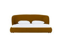 Lambert - Modern Burnt Orange Fabric Upholstered Bed