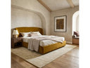 Lambert - Modern Burnt Orange Fabric Upholstered Bed