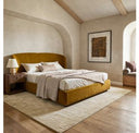Lambert + Soria - Modern Burnt Orange Fabric + Walnut 4-Piece Bedroom Set