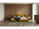 Lambert + Soria - Modern Burnt Orange Fabric + Walnut 4-Piece Bedroom Set