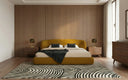 Lambert + Soria - Modern Burnt Orange Fabric + Walnut 4-Piece Bedroom Set