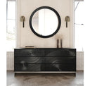Cirque - Modern Black Ash Round Mirror