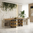 Falzone - Modern Ceramic + Wood Dining Table