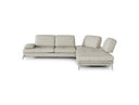 Hollywood - Italian Light Grey Leather LAF Chaise Sectional Sofa