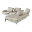 Andrea - Modern Grey Leather Sectional Sofa