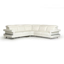 Crosby - Italian Modern White Leather Sectional Sofa