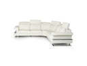 Crosby - Italian Modern White Leather Sectional Sofa