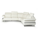 Crosby - Italian Modern White Leather Sectional Sofa