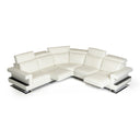 Crosby - Italian Modern White Leather Sectional Sofa