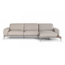 Villeneuve - Italian Modern Light Grey Leather Right Facing Sectional Sofa