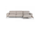 Villeneuve - Italian Modern Light Grey Leather Right Facing Sectional Sofa