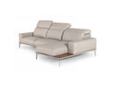 Villeneuve - Italian Modern Light Grey Leather Right Facing Sectional Sofa