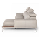 Villeneuve - Italian Modern Light Grey Leather Right Facing Sectional Sofa