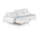 Villeneuve - Italian Modern Light Grey Leather Right Facing Sectional Sofa