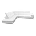 Viola - Italian Contemporary White Leather Left Facing Sectional Sofa