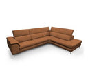 Viola - Italian Contemporary Cognac Leather Left Facing Sectional Sofa