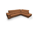 Viola - Italian Contemporary Grey Leather Right Facing Sectional Sofa