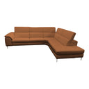 Viola - Italian Contemporary Cognac Leather Right Facing Sectional Sofa