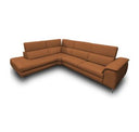 Viola - Italian Contemporary Grey Leather Right Facing Sectional Sofa