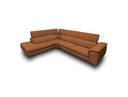 Viola - Italian Contemporary Grey Leather Left Facing Sectional Sofa