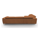 Viola - Italian Contemporary Cognac Leather Left Facing Sectional Sofa