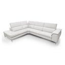 Viola - Italian Contemporary Grey Leather Left Facing Sectional Sofa