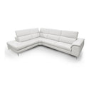 Viola - Italian Contemporary Grey Leather Right Facing Sectional Sofa