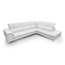 Viola - Italian Contemporary Grey Leather Right Facing Sectional Sofa