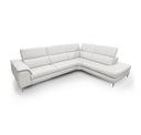 Viola - Italian Contemporary Grey Leather Left Facing Sectional Sofa