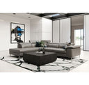 Viola - Italian Contemporary Blue-Grey Leather Right Facing Sectional Sofa