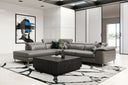 Viola - Italian Contemporary Grey Leather Left Facing Sectional Sofa