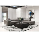 Viola - Italian Contemporary Blue-Grey Leather Right Facing Sectional Sofa
