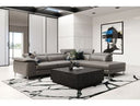 Viola - Italian Contemporary Grey Leather Right Facing Sectional Sofa