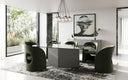 Raphael - Modern Glass + Silver Dining Table