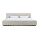 Sogno - Italian Modern Beige Fabric High Headboard Bed