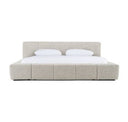 Lamont + Brooklyn - Modern Beige Fabric + Walnut 4-Piece Bedroom Set