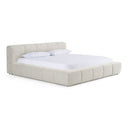 lamont + aria - modern beige fabric + grey texture 4-piece bedroom set