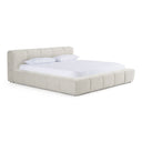lamont + rado - modern beige fabric + walnut 4-piece bedroom set