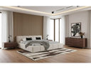 Lamont + Brooklyn - Modern Beige Fabric + Walnut 4-Piece Bedroom Set