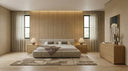 Lamont + Dustin - Modern Beige Fabric + Natural Oak 4-Piece Bedroom Set