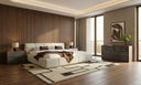 Lamont + Rado - Modern Beige Fabric + Walnut 4-Piece Bedroom Set
