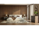 Lamont + Rado - Modern Beige Fabric + Walnut 4-Piece Bedroom Set