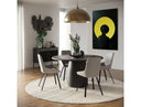 Aneta - Modern Dark Brown Leather + Black Dining Chair