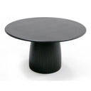 Lander Modern Mid Century Black Oak Round Dining Table