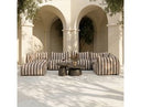 Lanuza - Outdoor Brown + White Stripe Fabric Ottoman