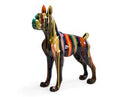 Large Dog - Black + Multi-Color Sculpture