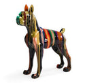 Doberman Dog - Silver Fiberglass Sculpture