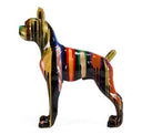 Doberman Dog - Silver Fiberglass Sculpture