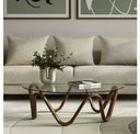 Lassen - Modern Glass & Walnut End Table