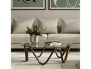 Lassen - Modern Glass & Walnut Coffee Table